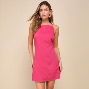 Chic Ease Hot Pink Sleeveless Mini Dress